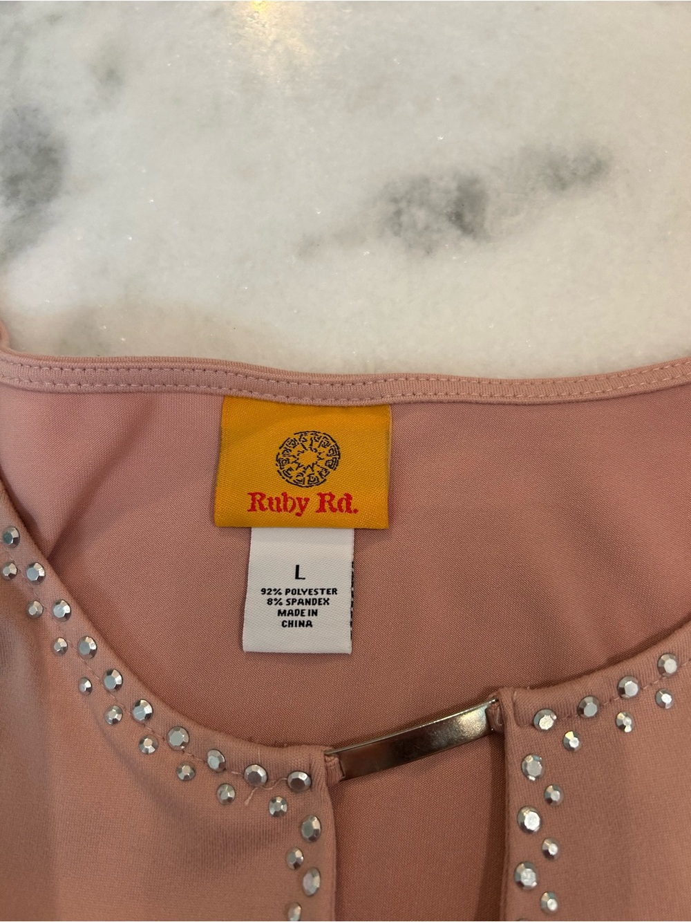Ruby Rd. Pink Studded Keyhole Top - Like New - Large - Picture 6 of 9